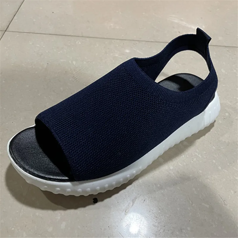 Summer Women Shoes 2022 Mesh Fish Platform Shoes Women\'s Closed Toe Wedge Sandals Ladies Light Casual Sandals Zapatillas Muje