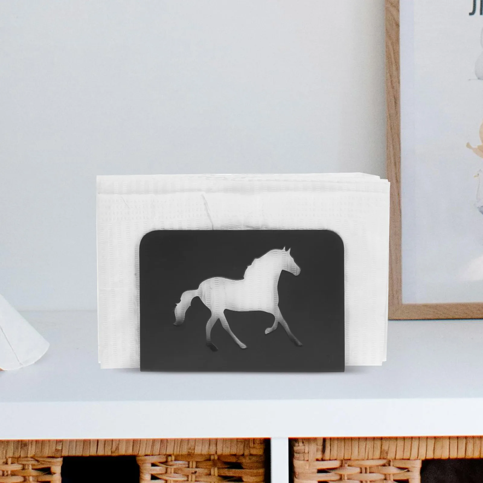 

Vertical Napkin Holder Tissue St Desktop Decor Paper Towel Storage Vintage Adornment Serviette Table Accessories Metal Design