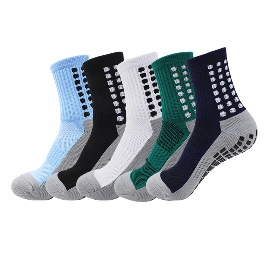 1 Pairs Football Socks Men Women Sports Socks Non-slip Silicone Bottom Soccer Socks Rugby Tennis Volleyball Badminton Socks Outd