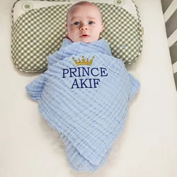 6 Lớp Tre Cotton Personalised Chăn Cho Bé Sơ Sinh Trẻ Em Đầm Bọc Chăn Quà Sinh Nhật Tặng Vỏ Gối Vải Muslin Chăn Cho Bé