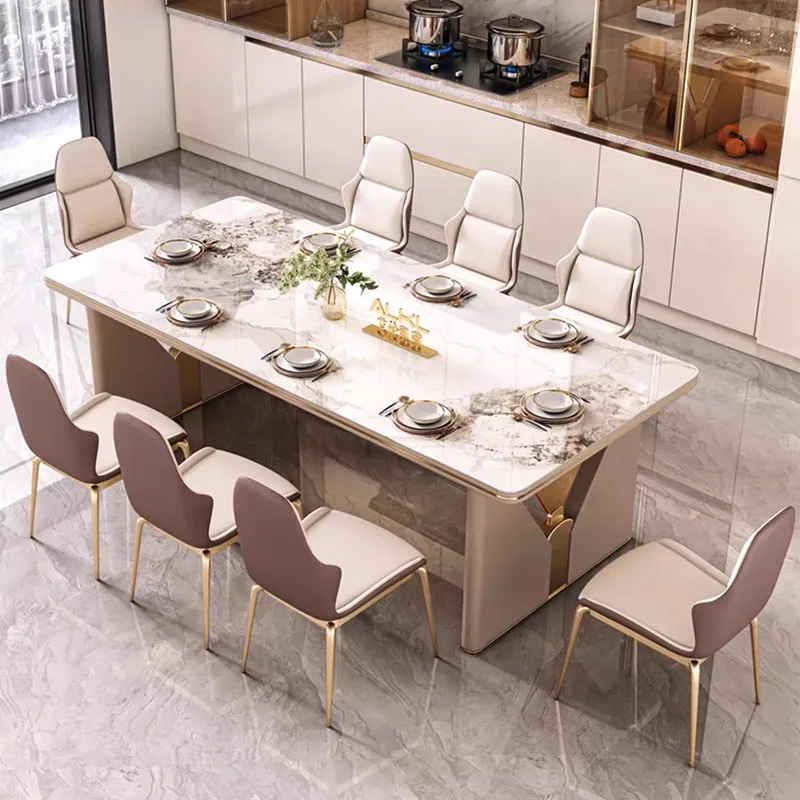 Luxury Coffee Dining Table Designer Extending Marble Nordic Restaurant Dining Table Kitchen Chairs Muebles Commercial Furniture