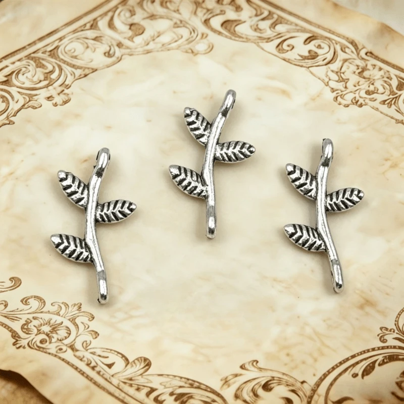 700 Stück antiksilberfarbene Zweigverbinder 18x9MM # 3927 für DIY Schlüsselanhänger Halsketten Armbänder Schmuckherstellung – Detail 1
