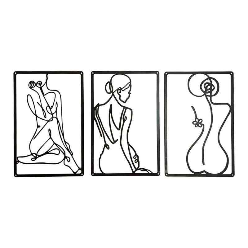 

X6HD Nordic Style Abstract Female Shape Metal Sign Nordic Style Living Rooms Wall Art
