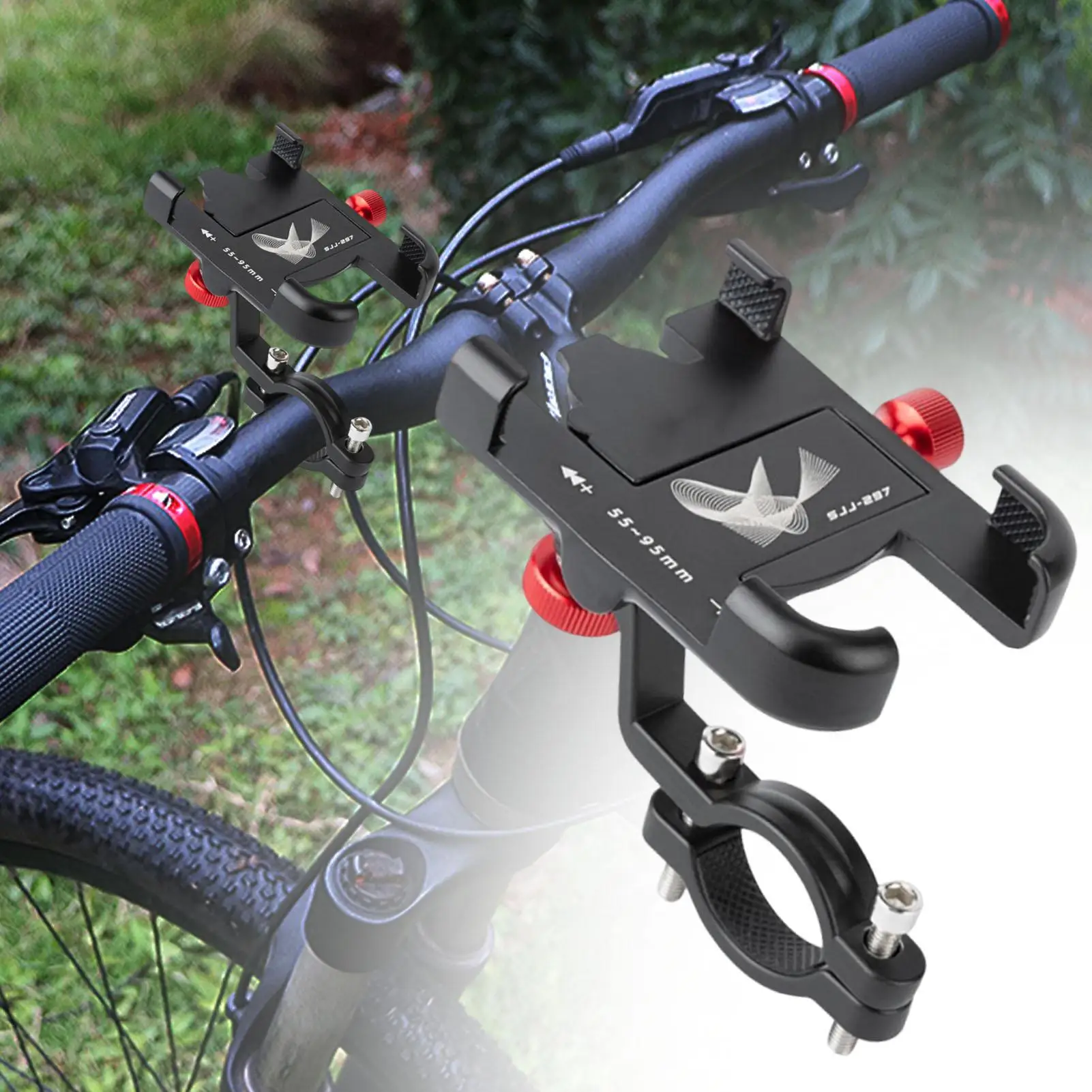 電話マウントバイクマウンテンバイク携帯電話ホルダーヘビーデューティクイックリリース携帯電話ブラケット滑り止め防水サイクリング