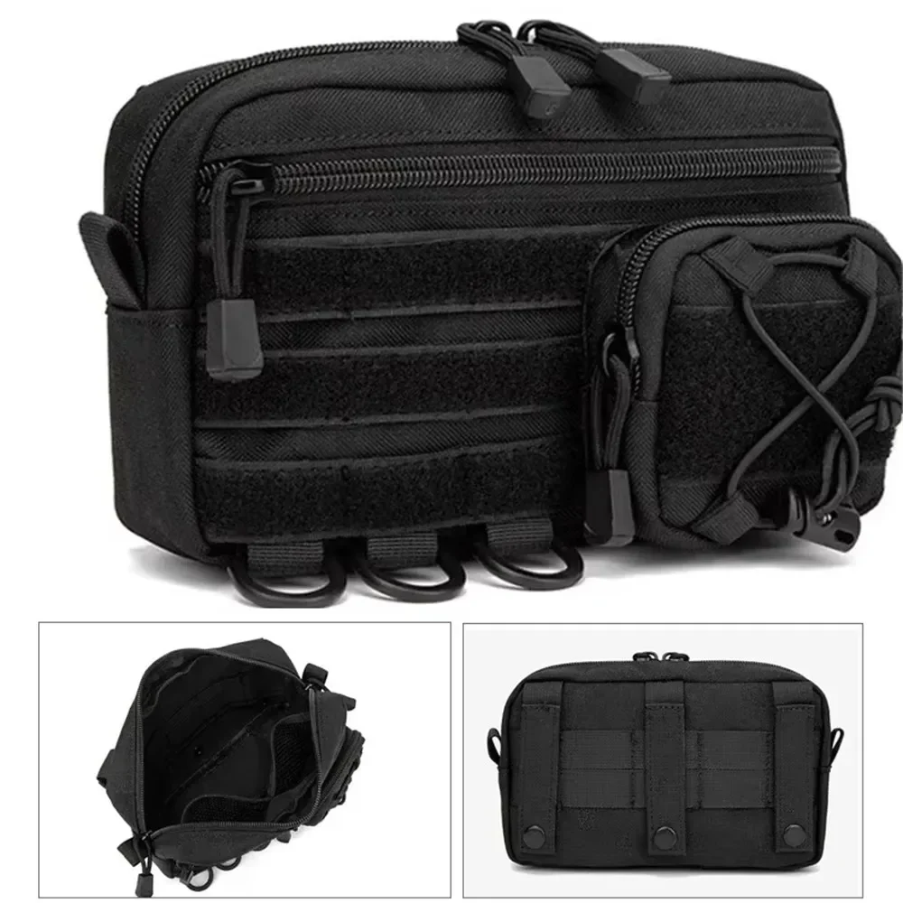 1000D Molle EDC Pouch Organizer Bag Multiple Pockets Utility Pouch Tool Storage Case Phone Holder for Outdoor Hunting Fanny Pack