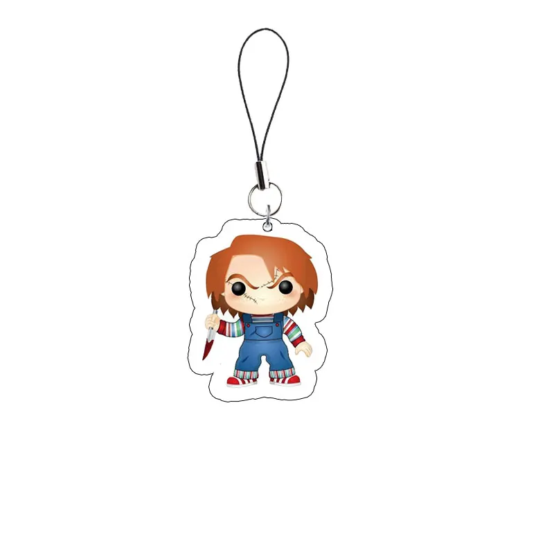 Horrible Movie Chucky Bride Phone Pendant Keychain for Accessories Bag Chucky HALLOWEEN Ghost Doll Key Chain Ring Keyring Gifts