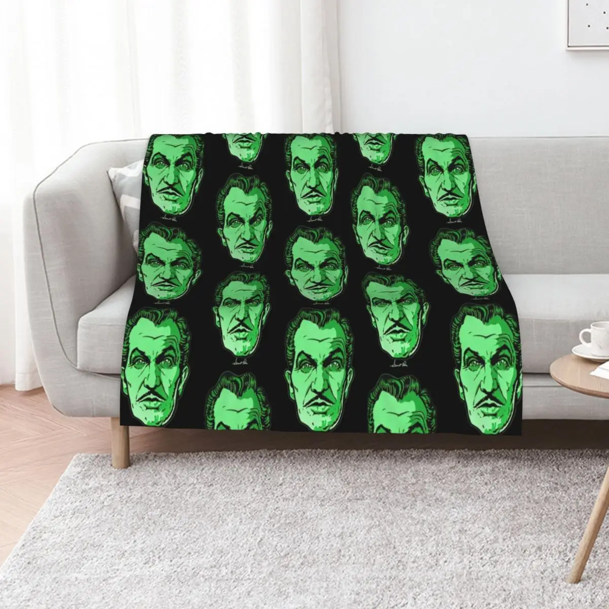 art Vincent Price green Throw Blanket Furry Bed Fashionable blankets and throws warm for winter Single Luxury Blankets