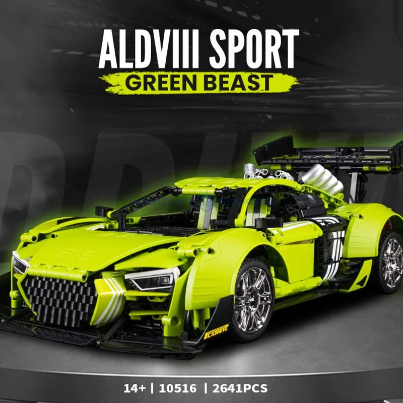 Neue 2641PCS Bausteine Sport Racing Auto Schnelle Hinten Flügel MOC Ziegel Furious High Tech