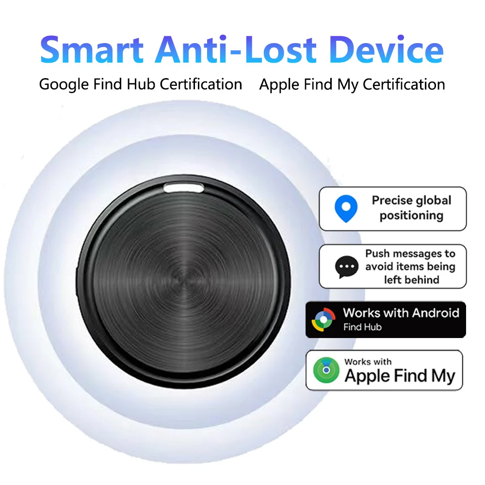 

Умный трекер-метка, совместимый с Apple "Find My" и Google Find Hub, устройство для отслеживания местоположения домашних животных, с держателем, для ошейника кошки