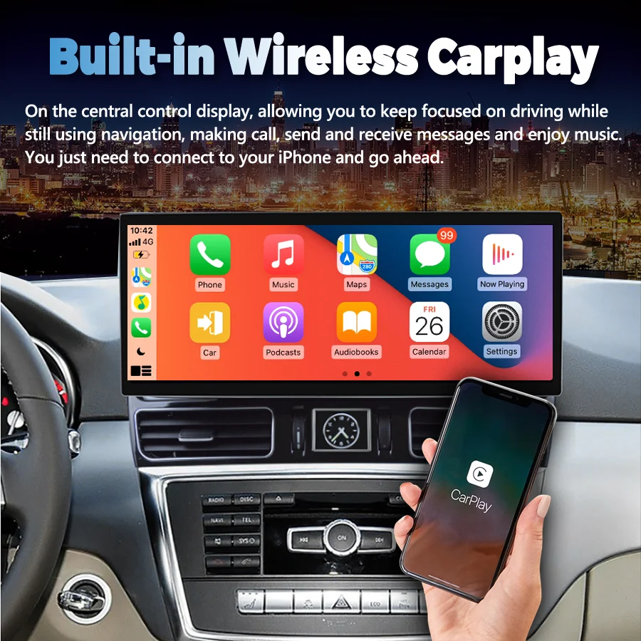 15.8Inch Android Stereo Head Unit For Mercedes Benz ML‑Class GL‑Class 2013‑2015CarPlay GPS Navigation 4G Multimedia Radio Player