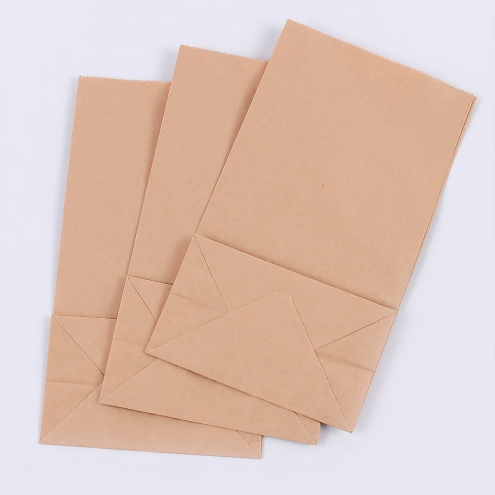 10Pcs Kraft Paper Bags Versatile Paper Snacks Lunch Bags for Food Take Out or Retail Shopping Bread Food Packaging Bag