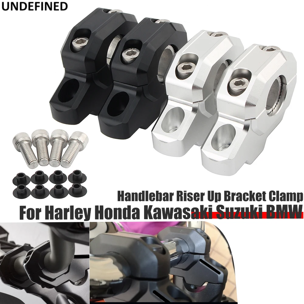 Handlebar Riser Extension Handle Bar Back Moved 21mm Riser Up 30mm For Harley Honda Kawasaki Suzuki Yamaha 22mm 28mm Handle Bars