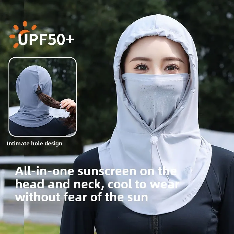 

Cycling Face Mask Full-face Sun Hat Children Summer Sun Hat UV Outdoor Cycling Neck Protector Mask All-in-one Sun Hat