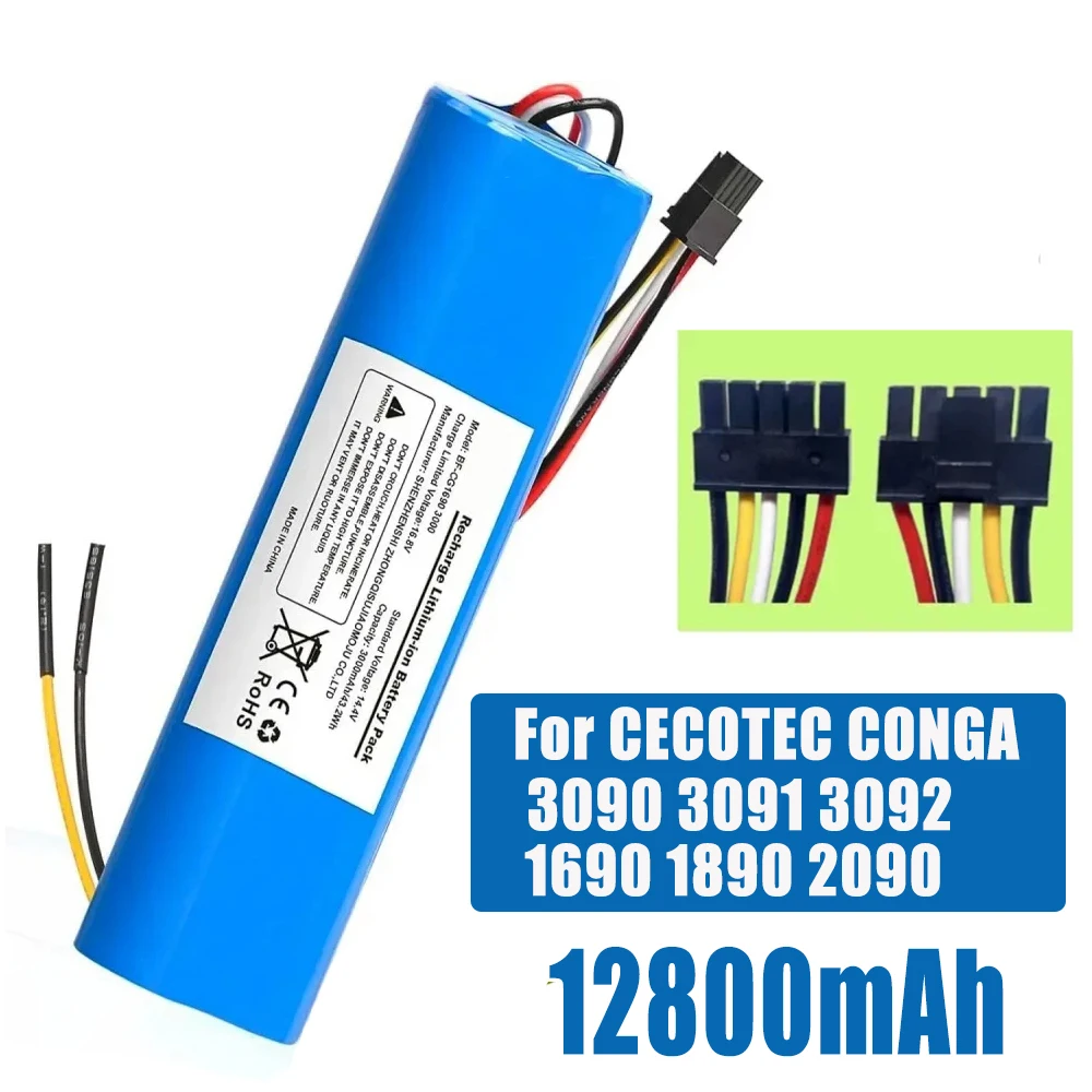 CECOTEC CONGA 3090 3091 3092 1690 1890 2090 Robot Vacuum Cleaner Battery Pack Replacement Accessories 14.4 Volts 12800mAh