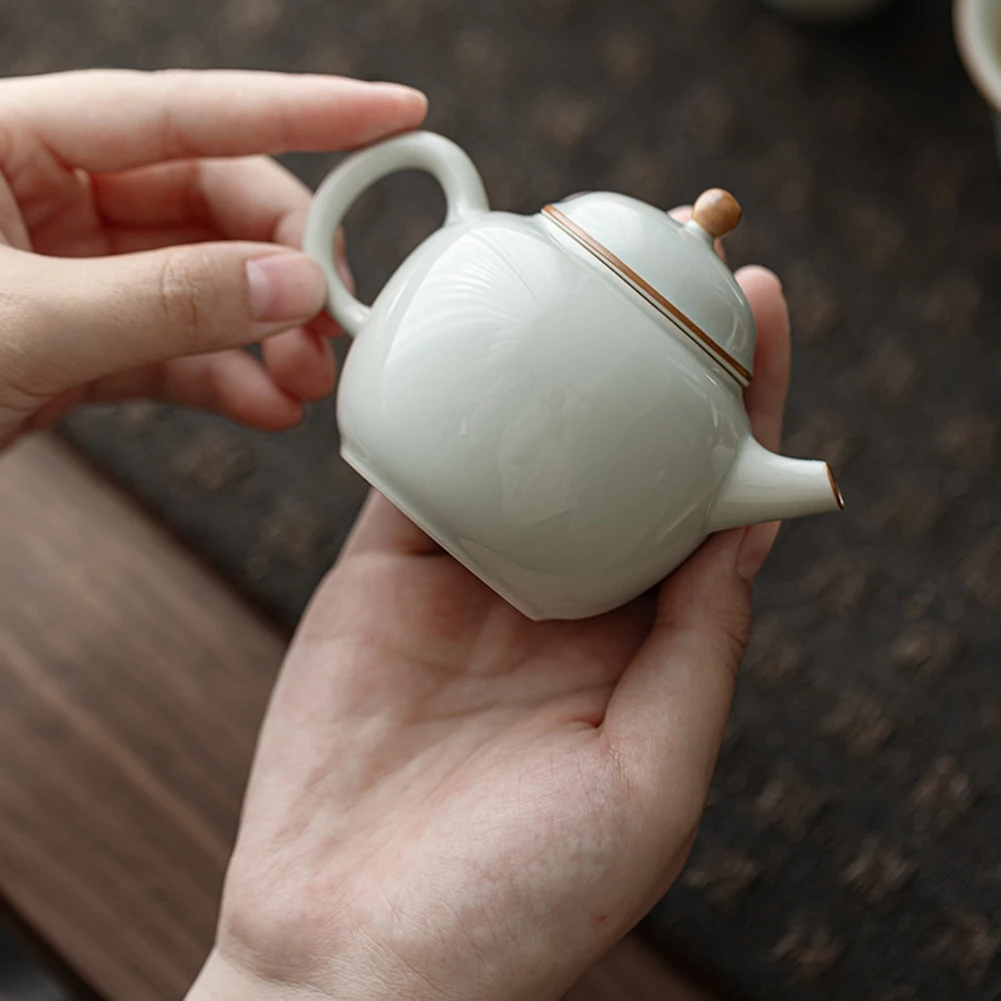 Chinese KungFu Teapot 3,Retro Ceramic Tea Kettle For Home Decoration