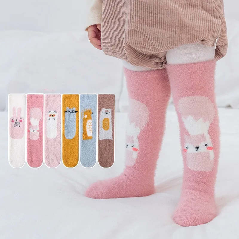 

Girl Socks 1-8 Years Old Mink Velvet Knee High Socks Lovely Long Children's Knee Socks Kids Dance Socks Girl Todder Baby