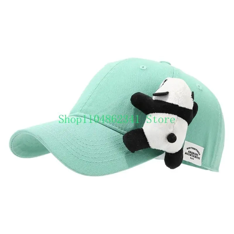 652F Stuffed Panda Baseball Hat Chinese Panda Hat for Daily Life Workout Sports Hat Breathable Hat for Outdoor Sports