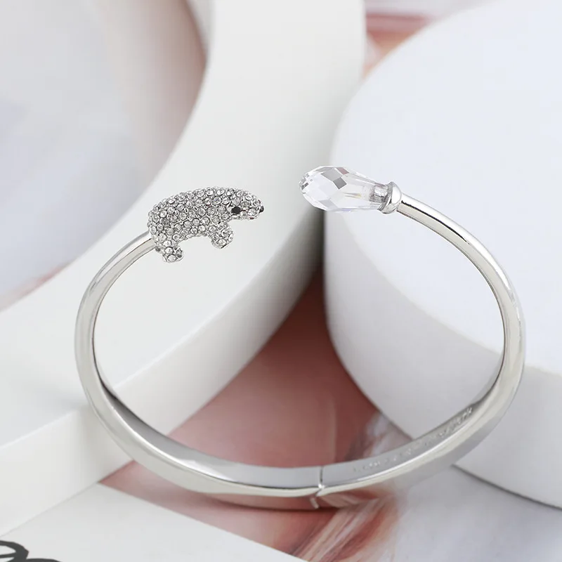 

Jewelry 1:1 High Quality Open Bangles 13 to 15cm Polar Bear Bracelets For Women free shipping friendship bracelets