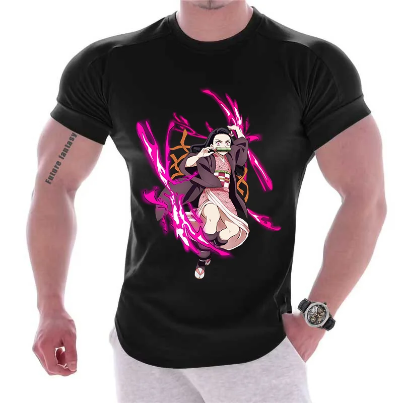 

Ghost Exterminator Concubine warrior Fighting graphic printed men's T-shirt Casual fashion collar short sleeve plus size T-shirt