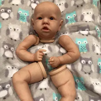 20 inch Saskia unpainted and 3D painted reborn doll kits with cloth body,blue eyes(random) Bebe reborn kits