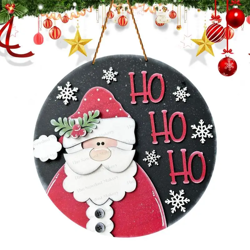 

Wooden Santa Sign Wood Santa Christmas Welcome Sign 12x12 Inches Retro Santa Claus Door Decorations For Kitchen Bar Cafe Winter