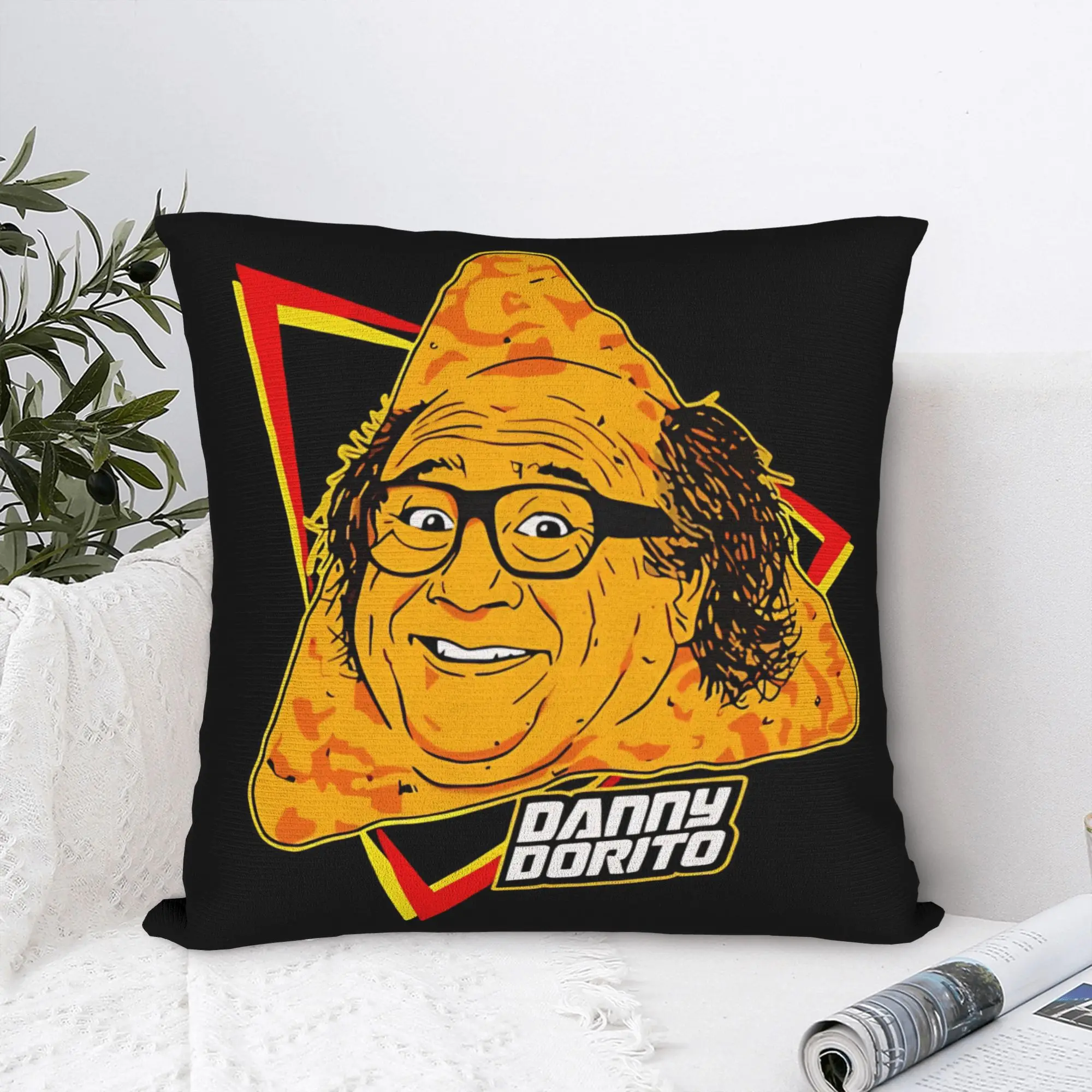 Funda de almohada divertida de Danny DeVito Dorito, funda de cojín de tela estampada, decoración, funda de almohada con diseño de director de películas, funda con cremallera para el hogar