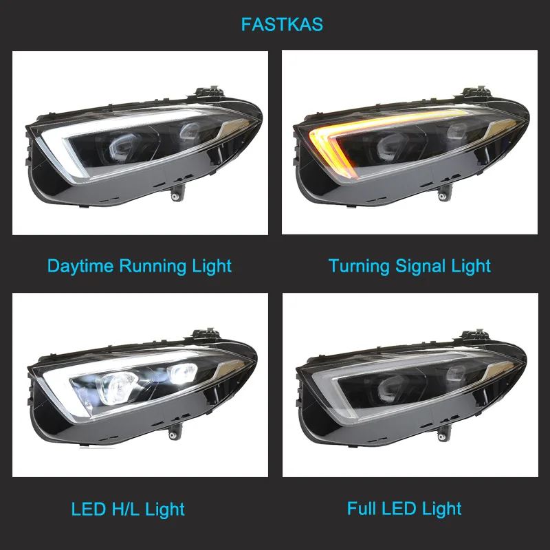 LED ترقية المصابيح الأمامية لبنز CLS W257 2018-2023 المصابيح الأمامية التوصيل والتشغيل LED DRL الرسوم المتحركة ضوء ترقية مصابيح أمامية