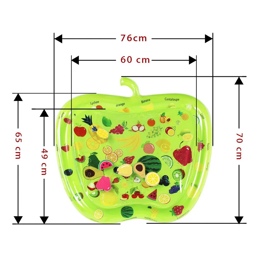 Almohadilla de Agua para Bebés, Diseño de Dibujos Animados, Flotante, Gran Tamaño, Área de Actividades, Fácil de Guardar, Portátil, Regalo para Bebés, Niños y Niñas, Verde