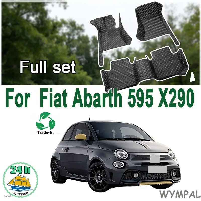 Tapete de assoalho de carro para fiat abarth 595 x290 2012 ~ 2022 tapetes à prova d'água para carro alfombrillas coche tapetes de carro acessórios de carro