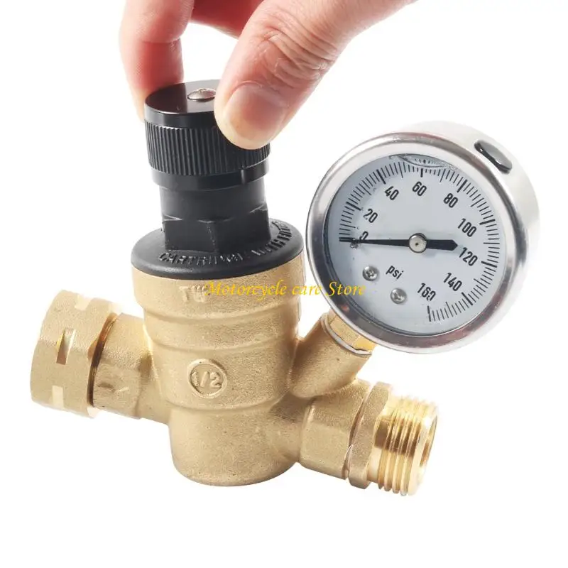 

U75F Adjustable Water Pressure Valves For Travel Campers Built In Silicone Oil Gauges
