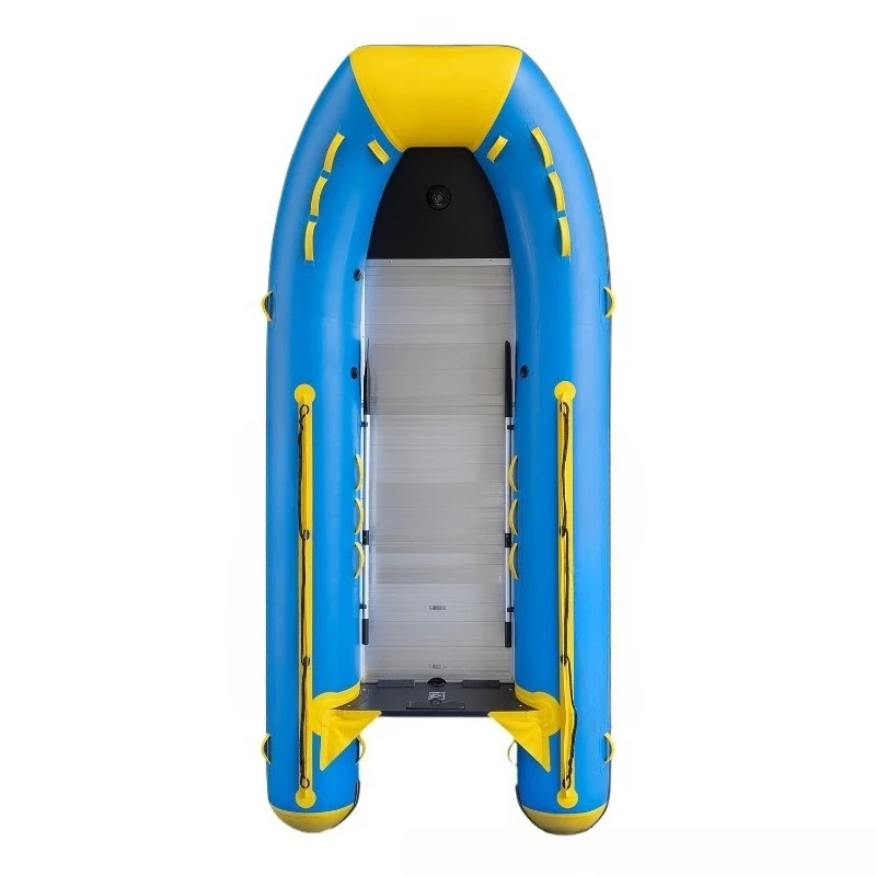 

Rescue boat, assault boat, blue and yellow emergency rescue inflatable boat, flood control, high-speed wear-resistant