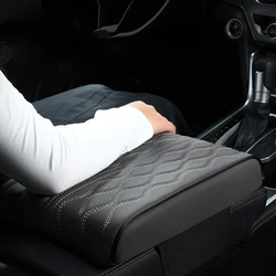 Car Armrest Box Height Pad Water Ripple Leather Memory Foam Height Pad Universal Auto Center Armrest Protective Cushion Support