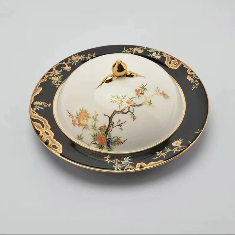 

Pomegranate Home Fu Porcelain Yongfengyuan Ceramic Chinese Tableware Parts Soup Cup Dim Sum Box Pot Fruit Plate Bread Basket