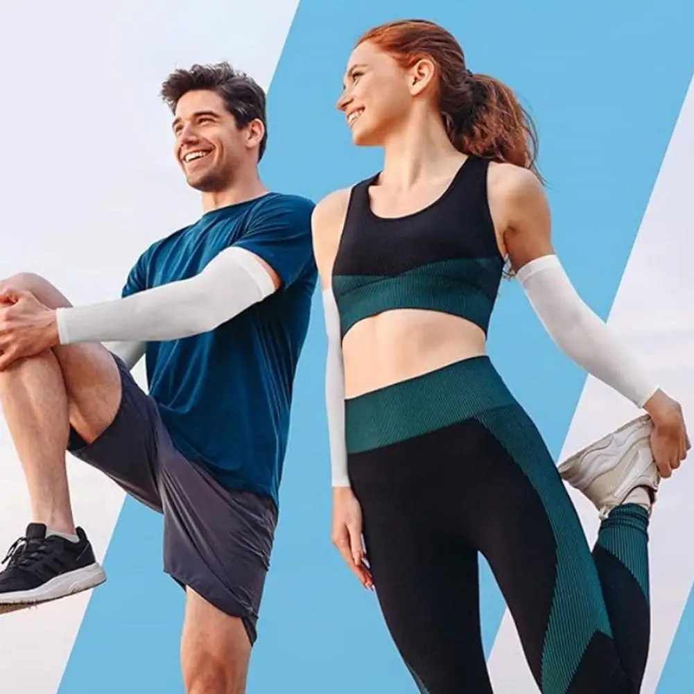 

Summer Ice Silk Arm Sleeves Riding Sports Sunscreen Sleeve Gloves Long Cuff Glove Arm Fingerless Fishnet Punk Black D5P8