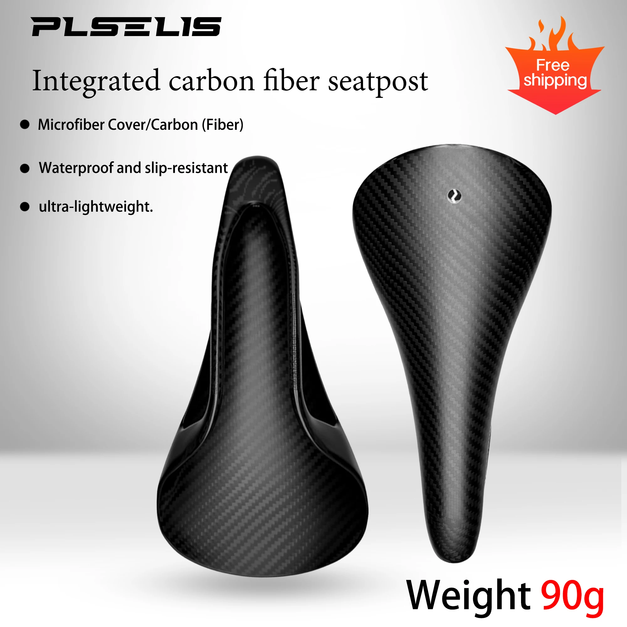 

PLSELIS Monocoque Carbon Fiber Saddle, Ultra-Lightweight Design, for Racing Mountain Bikes and Road Bikes.