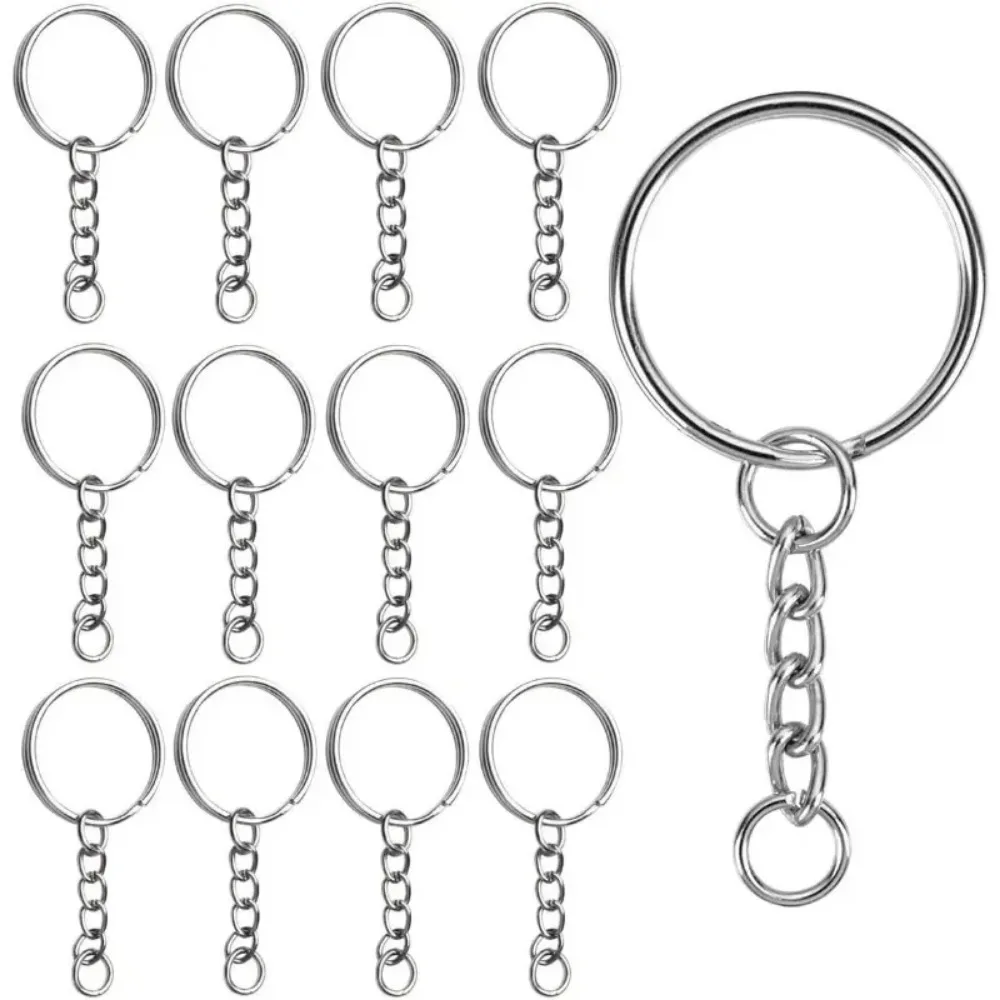 For Door Keys Crafts Crafts Key Chains Pack of 100 Key Rings Circle 25 Mm Silver Tone 3 Cm Chain Key Ring