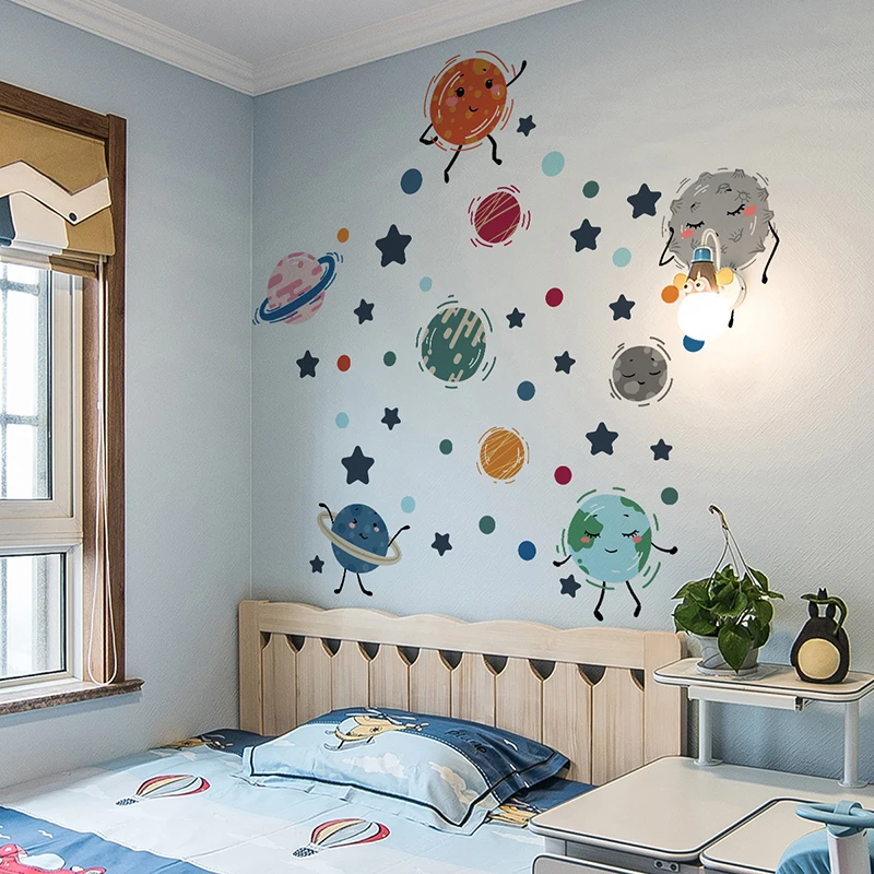 Мультяшная солнечная система, – обзор и цена Baby Nursery Vinyl Wall Stickers