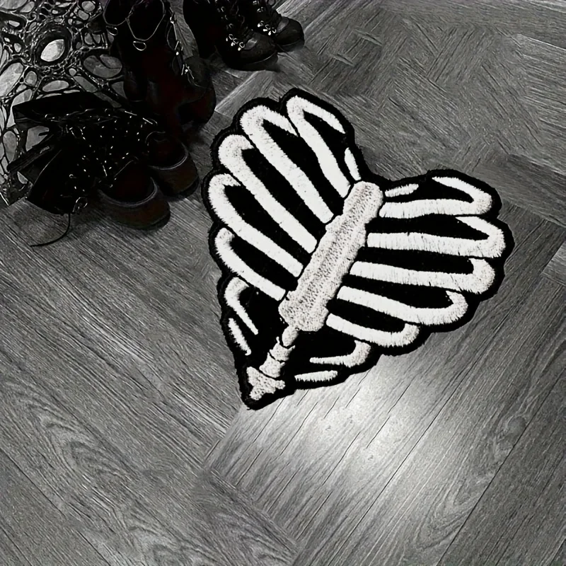VIKAMA Skull Rib Heart-Shaped Carpet, Irregularly Shaped Carpet, Soft And Fluffy, Home Decoration Living Room Carpet