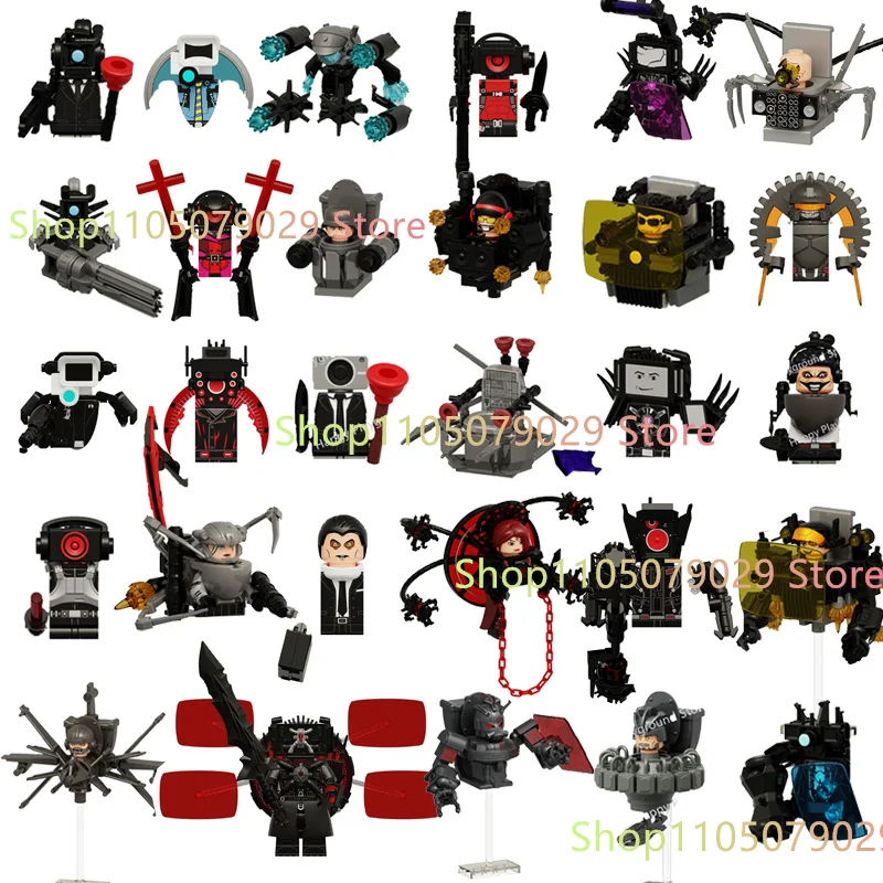 Новый-kdl-swat-skibidi-Туалет-Человек-Фигурки-Аниме-Блок-Игрушки-tvman-titan-Оператор-Спикерман-Кирпичи-Модель-Игрушки-Для-Дети-Подарок-На-День-Рождения