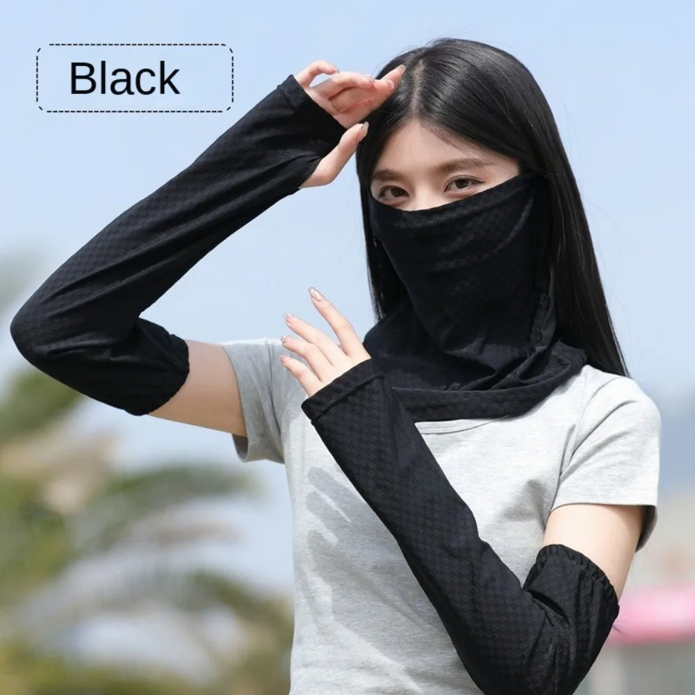Sun Protection Sunscreen Mask Neck Protection Ice Silk Face Cover Sunscreen and Shading Anti-ultraviolet Sunshade Face Mask