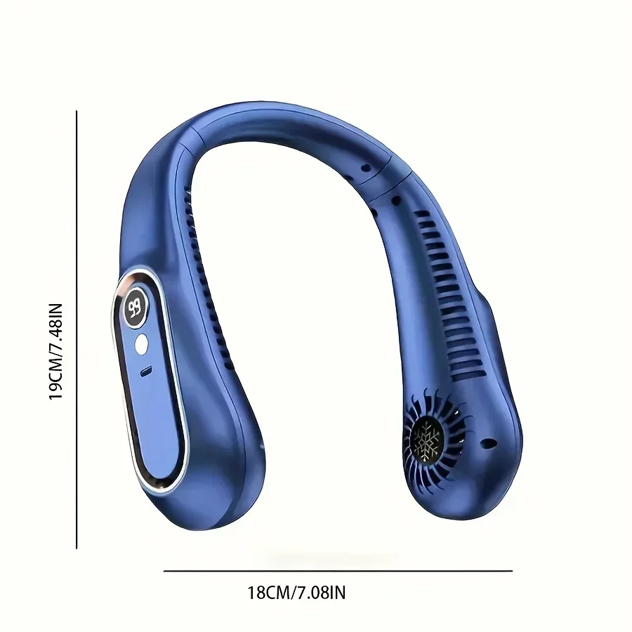 جديد محمول صغير معلق الرقبة مروحة الخالية من الشفرة شريط حول ياقة الملابس مروحة تبريد الهواء USB قابلة للشحن مراوح كهربائية لهدايا الطلاب في الهواء الطلق #1