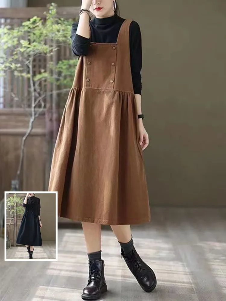 

Трапеция миди Dr, дизайн на пуговицах, цвет, блузка, большие размеры, женская одежда, утягивающая юбка, повседневная одежда для поездок на работу