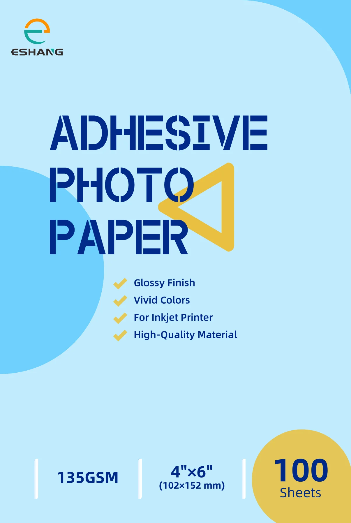 135g/m² Glänzendes Selbstklebendes Fotopapier 4x6 Zoll 100 Blatt, Selbstklebendes Aufkleberpapier für Tintenstrahldrucker, Lebendige Drucke