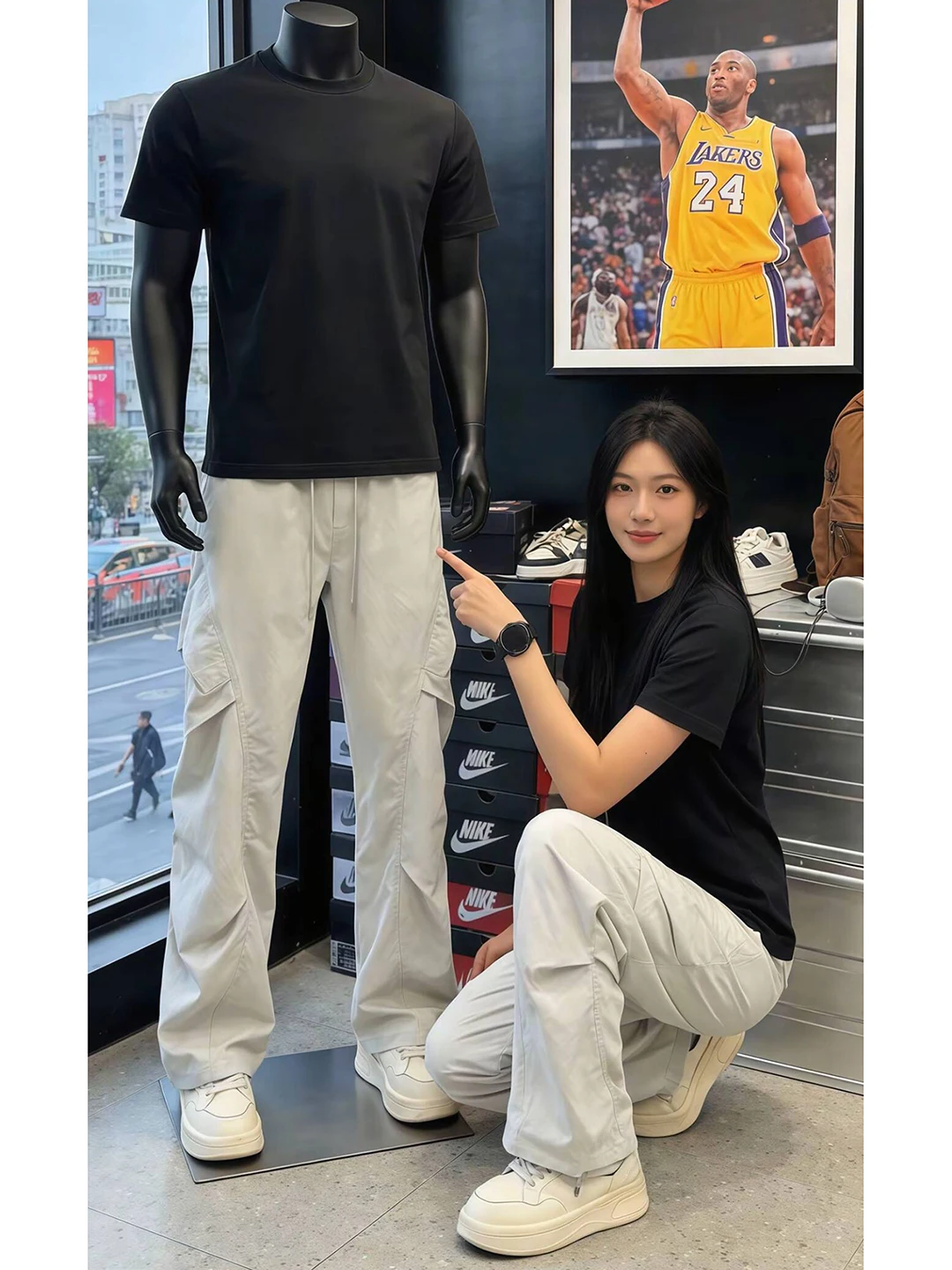 Men's Summer American Style Workwear Pants Flared Legs Pleated Outdoor Climbing Trousers Multiple Pockets Utility Pants