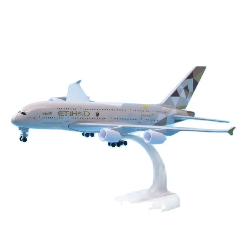 

Diecast Atihad Aviation A380 Civil Aviation Passenger Plane Model Alloy&Plastic Material Scale Simulation Display