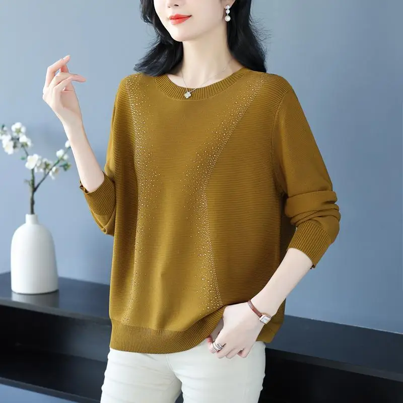 

Stylish Loose Elegant Women's Round Neck Sequined Sweater
