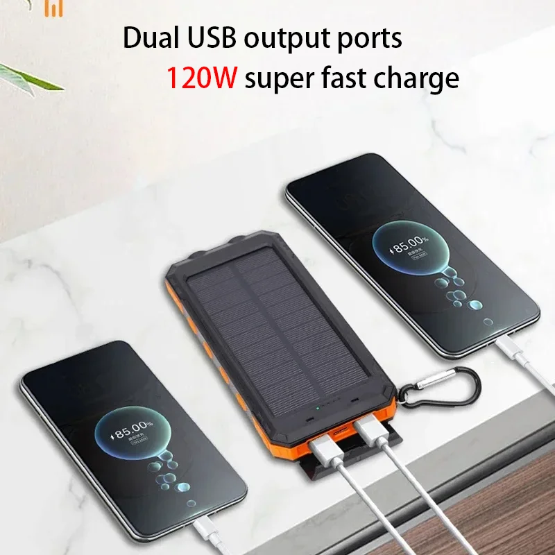 OnePlus 500000mah سعة كبيرة بنك الطاقة الشمسية CCC شهادة 120 واط شحن سريع للغاية مصباح ليد بطارية محمولة آيفون