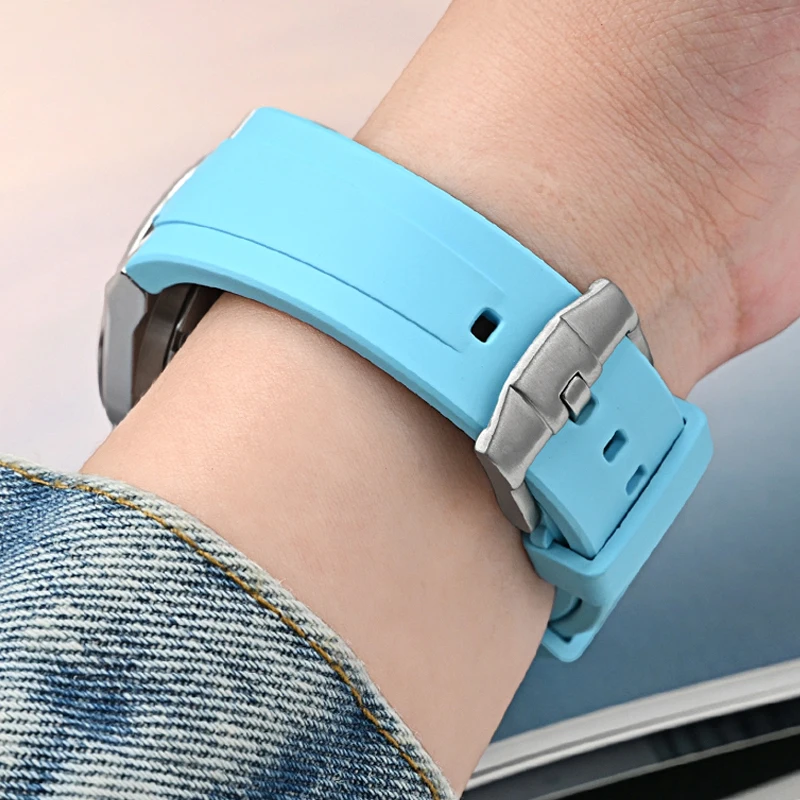 فلورو المطاط حزام للمواطن NJ0150 NJ0151 0155 حزام الساعات الإفراج السريع الرجال FKM الرياضة سوار ساعة مقاوم للماء معصمه 9 مللي متر