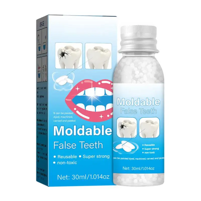 Tooth Repair Granules Natural Thermal Fitting Beads Tooth Solid Gel Moldable Halloween Role Play Adhesive Safe Instant Broken