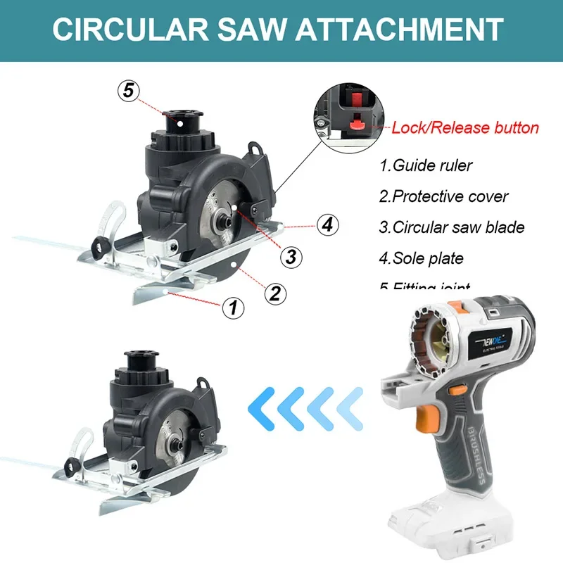 NEWONE-sierra Circular y destornillador de impacto sin escobillas, 18V/20V, 85x10mm, con caja de plástico, batería de 2000mah para Makita de 18V